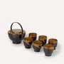 Accessoires thé et café - Théière, anse laiton, émail terre flamée Ket Tinh - L INDOCHINEUR X RIVÊT