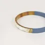 Bracelets - Thin flat bangle bracelet in blond horn and green kaki lacquer in Size S - L INDOCHINEUR X RIVÊT