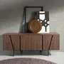Sideboards - Walnut and black steel sideboard - ANGEL CERDÁ