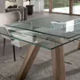 Dining Tables - Rectangular tempered glass extending dining table - ANGEL CERDÁ