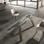 Dining Tables - Rectangular tempered glass extending dining table - ANGEL CERDÁ