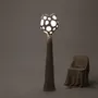 Lampadaires - Lampadaire sculptural Buton — Base en biocomposite et abat-jour en lin - PLETOSTUDIO