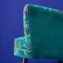 Fauteuils - Fauteuil en Velours avec Motif Floral Frida, Turquoise - WERNS