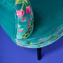 Fauteuils - Fauteuil en Velours avec Motif Floral Frida, Turquoise - WERNS