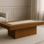 Coffee tables - Walnut and Italian ceramic coffee table - STUDIO GAÏA