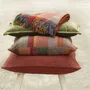 Coussins textile - Coussin en soie vert à rayures multiples - ML FABRICS