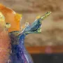 Vases - Vase Bloom en verre soufflé, bleu et orange - ANTHOLOGIST