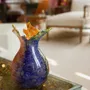 Vases - Vase Bloom en verre soufflé, bleu et orange - ANTHOLOGIST