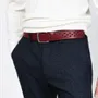 Petite maroquinerie - Ceinture en cuir OMER bordeaux - MONSIEUR CHARLI