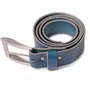 Leather goods - OCTAVE blue leather belt - MONSIEUR CHARLI
