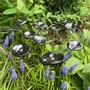 Floral decoration - Small Glass Flower For Outside In Black - CARNEOL GLASS