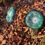 Floral decoration - Medium Blue-Green Glass Flower (50cm stem) - CARNEOL GLASS