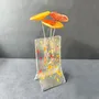 Vases - Petit vase tacheté de 8 x 13 cm avec 3 petites fleurs en rouge orangé - CARNEOL GLASS