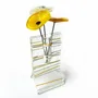 Vases - Petit vase rayé blanc-jaune de 8 x 13 cm - CARNEOL GLASS