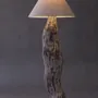 Floor lamps - MA Floor Lamp – Handcrafted Sculptural Lighting with Linen Shade - PLETOSTUDIO
