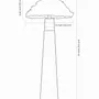 Lampadaires - Lampadaire noir Sazha — Base Shou Sugi Ban et abat-jour en laine - PLETOSTUDIO