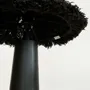 Lampadaires - Lampadaire noir Sazha — Base Shou Sugi Ban et abat-jour en laine - PLETOSTUDIO