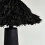 Lampadaires - Lampadaire noir Sazha — Base Shou Sugi Ban et abat-jour en laine - PLETOSTUDIO