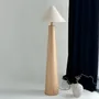 Floor lamps - Tokio Floor Lamp – Minimalist Maple Wood Base with Cotton Cord Shade - PLETOSTUDIO