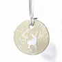 Christmas garlands and baubles - Small rustic Christmas hanger with a reindeer 5 cm - CARNEOL GLASS