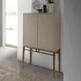 Sideboards - Gray display cabinet with walnut legs - ANGEL CERDÁ
