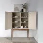 Sideboards - Gray display cabinet with walnut legs - ANGEL CERDÁ