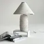 Table lamps - Nava Table Lamp – Cotton Cord Base & Sculptural Patina Finish - PLETOSTUDIO