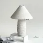 Table lamps - Nava Table Lamp – Cotton Cord Base & Sculptural Patina Finish - PLETOSTUDIO