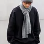Scarves - JEFF & JACK wool hat and scarf duo black mottled - MONSIEUR CHARLI