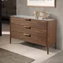 Chests of drawers - Walnut and fiberglass marble-effect dresser - ANGEL CERDÁ
