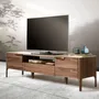 Sideboards - Fiberglass TV cabinet with marble and walnut effect - ANGEL CERDÁ