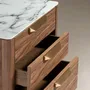 Chests of drawers - Walnut chiffonier and marble imitation glass - ANGEL CERDÁ