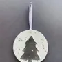 Christmas garlands and baubles - Large white rustic Christmas hanger with angel - CARNEOL GLASS