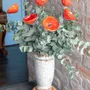Floral decoration - Calabel flower for outdoor in cream -orange color - CARNEOL GLASS