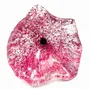 Floral decoration - Medium size funnel shaped glass flower for indoor use in transparent, fuscia, pink colour with 50 cm stainless steel stem - CARNEOL GLASS