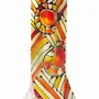 Vases - Black 14x36 cm vase with white-grey-silver colours - CARNEOL GLASS
