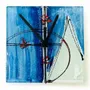 Clocks - Cubie white-blue wall clock 10x74 cm - CARNEOL GLASS