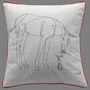 Fabric cushions - Cotton-linen cushion cover, minimalist illustration. - COSETTE ET LES LYS
