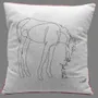 Fabric cushions - Cotton-linen cushion cover, minimalist illustration. - COSETTE ET LES LYS