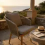 Fauteuils de jardin - Chaise en teck et lanières grises - CHT22 - BALINAISA