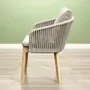 Fauteuils de jardin - Chaise en teck et lanières grises - CHT22 - BALINAISA