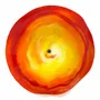Floral decoration - Red-Orange large (18 cm) swirling outdoor glass flower on a 50 cm stainless steel stem - CARNEOL GLASS