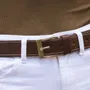 Apparel - Stitched Leather Belt for men and women (narrow) - BERBER LEATHER