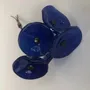 Floral decoration - Small Glass Flower For Outside In D.Blue On Flexible Stem - CARNEOL GLASS