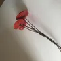 Floral decoration - Small Red Glass Flower For Outside On Flexible Stem - CARNEOL GLASS