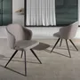 Chaises - Chaise de table à manger rembourrée en tissu gris - ANGEL CERDÁ