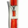 Clocks - Cubie white-red wall clock 10x41 cm - CARNEOL GLASS