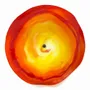 Floral decoration - Red-Orange large (18cm) swirling, outdoor glass flower on a 1 m stainless steel stem - CARNEOL GLASS