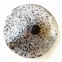 Floral decoration - Round small glass flower for outdoor use in transparent, black colour with 43 cm stainless steel stem - CARNEOL GLASS