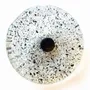 Floral decoration - Round small flower in transparent, white, black colour - CARNEOL GLASS